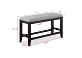 1Pc Transitional Dark Gray Finish Fabric Upholstered Counter-Height Dining Bench B011P193050