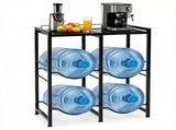 Vertical Stackable Water Jug Stand Holds Four 18.9L 5 Gallons, Multi-Functional Metal Water 32358110