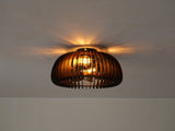 20" Semicircle Modern Flush Mount Fan Light,Ceiling Fans with Lights and Remote W3596P462048