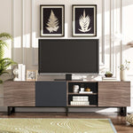 ZUN Modern TV with 3 Cabinets& Open Shelves, Color-matching Media Console Table for TVs up to 80'', N710P174923P