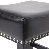 ZUN 26" Backless Leather Counter Stools, 2-Pcs Set, Black 74493.00