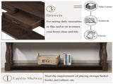 63inch Long Wood Console Table with 3 Drawers and 1 Bottom Shelf for Entryway Hallway Easy Assembly W1202114034