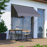 Manual Retractable Awning-78'' Non-Screw Outdoor Sun Shade Cover with UV Protection 100% Polyester 69077499