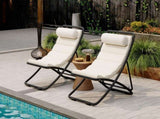 TREXM 2-Pieces Outdoor Folding Chair, Rattan-Wrapped Patio Chair with Adjustable Backrest, Thick N715P428435D