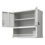 ZUN Metal Wall-Mounted Tool Storage Cabinet with Locking Door and 1 Shelf 1 Opened Drawer for Garage 90012667