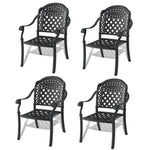 ZUN Cast Aluminum Patio Dining Chair 4PCS With Black Frame and Cushions In Random Colors W1710P166054