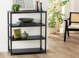 4-Shelf Metal Frame Bookcase, Black Finish 56197427