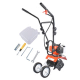 43CC 2-Stroke Gas Powered Tiller Cultivator, Handheld Rototiller for Lawn, Garden and Soil 02082051