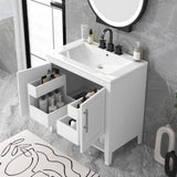 ZUN 30" Bathroom Vanity with Sink, Multi-functional Bathroom Cabinet with Doors Drawers, Solid Frame 17787318