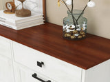 Farmhouse Double Tilt Out Trash Cabinet for 20 Gallon Trash Cans, Free Standing Recycling Cabinet W2557P237960