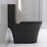 Matte Black Elongated One Piece Toilet Dual Flush 1.1/1.6 GPF Water Saving Map 1000g,Matte Black W2826P192009