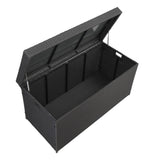 ZUN Simple And Practical Outdoor Ratton Deck Box Storage Box Black Four-Wire 93424533