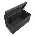 ZUN Simple And Practical Outdoor Ratton Deck Box Storage Box Black Four-Wire 73313888