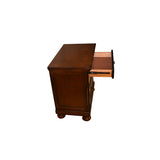 Wood Nightstand with Hidden Jewelry Drawer in Dark Walnut 808857819697
