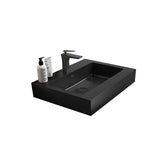 BB02-24-109, Integrated engineered quartz basin WITHOUT drain and faucet, matt black color W1865107120