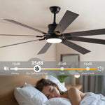 ZUN Walnut LED Ceiling Fan Light with 8 Wooden Blades, Remote Control, Dimmable & Adjustable Color W1340P244569