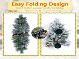Christmas Flocked Centerpiece Candle Holder with 3 Candle Holders, Artificial Pine Needles & 6 Pine 36756860