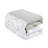 HIG 7 PCS Botanical Leaves Printed Comforter Set Embroidered Bed in a Bag 12330683