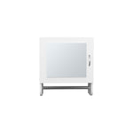 ZUN BOTIQ 19.7" H x 17.7" W Mirror Medicine Cabinet with Towel Rack White, One door with Two interior B200P240244