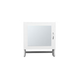 BOTIQ 19.7" H x 17.7" W Mirror Medicine Cabinet with Towel Rack White, One door with Two interior B070P242488