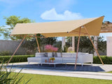 Hexagonal Shade Sail Canopy, Large 206"x118" UV Block Sun Shade with UPF 50, Waterproof W2505P427760