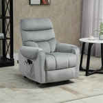 ZUN Grey Velvet Recliner Chair,Power Lift Chair with Vibration Massage, Remote Control 11353341