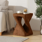 MGO Twist Shape Side Table, Wood-like texture, 	antique brown Color N770P212233A
