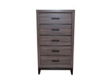 Contemporary Style 5-Drawer Chest Made with Wood in Gray 808857594679