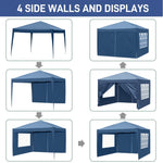 ZUN 3 x 3m Two Doors & Two Windows Practical Waterproof Right-Angle Folding Tent Blue 68801768