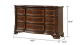 ZUN Traditional Style 9-Drawer Dresser With metal drawer pulls Made with Wood in Dark Walnut B009P225186