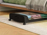 2 Pack Under Bed Storage Containers with Wheels, 42L Underbed Organizer Bin with Clear PVC Lid, Dual 33578725