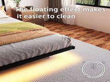 Queen Size Floating Bed Frame with Headboard and Storage, Full Size Platform Bed Frame with USB 90559466