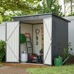 ZUN 6 x 4 ft Outdoor Storage Shed, All Weather Tool Shed for Garden, Backyard, Lawn, Black W2505P173291