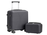 PP Trolley Case 12in 20in 2PCS Suitcase Set Dark Gray 02239068