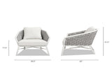 Rowan 30.5 Rope Barrel Back Patio Accent Arm Chair, Set of 2, Optic White Acrylic B2719P245980