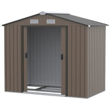Steel Storage Shed Garden Tool house 7' x 4' White-AS 84765017
