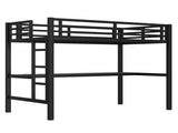 Metal Twin Size Loft Bed with Power Outlet and LED Lighted, Space-Saving, Noise Reduced, Black W1580P372863
