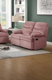 Luxurious Velvet Blush Pink Color 2-Seater Manual Recliner Loveseat Couch Manual Motion Plush B011P163889