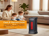 17" 1500W Portable Electric Heater with 3 Heat Settings, 70&deg Oscillation, Timer, Remote Control, 78882897