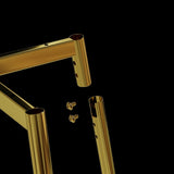 Modern minimalist white teddy velvet Dining Chairs Set of 2 with sturdy gold metal legs and W1727P251124