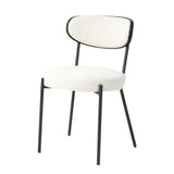 Boucle modern kitchen dining chair Bentwood covered with ash veneer Chair back, metal with black W210132427