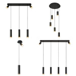 ZUN Angelina 6 - Light Matte Black Kitchen Island Pendant[No Bulb][Unable to ship on weekends, please 82077790