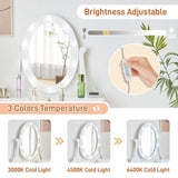 Vanity Set with 3-Color Dimmable Lighted Mirror, Makeup Dressing Table with Power Outlet, Drawers 08049792