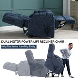 Dual Motor Heat Massage Infinite Position Up to 350 LBS Electric Power Lift Recliners with W3224P288489