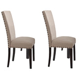 Beige and Salvage Dark Oak Upholstery Side Chair B062P189081