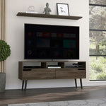 ZUN Oslo Tv Stand for TV´s up 51", Two Drawers, Four Legs, Three Open Shelves -Dark Walnut B07091975