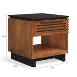 24" Side Table, Fully Assembled, Black with Bourbon Finish B108131541