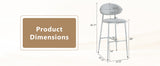Set of 2 Modern Bar Stools, CurvedBack PU Leather Upholstered Counter Chairs, Metal Frame with W1151P433264