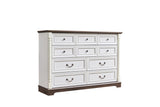 10 Drawer Dresser Chest for Bedroom with Wooden Base and Riser Trim, Wooden Rustic Rustic Chest of W2393P276633