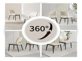 Modern minimalist white PU leather Dining Chairs Set of 2, comfortable backrest design, metal leg W1727P426736